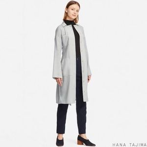 Hana Tajima x Uniqlo light grey shirt dress/jacket